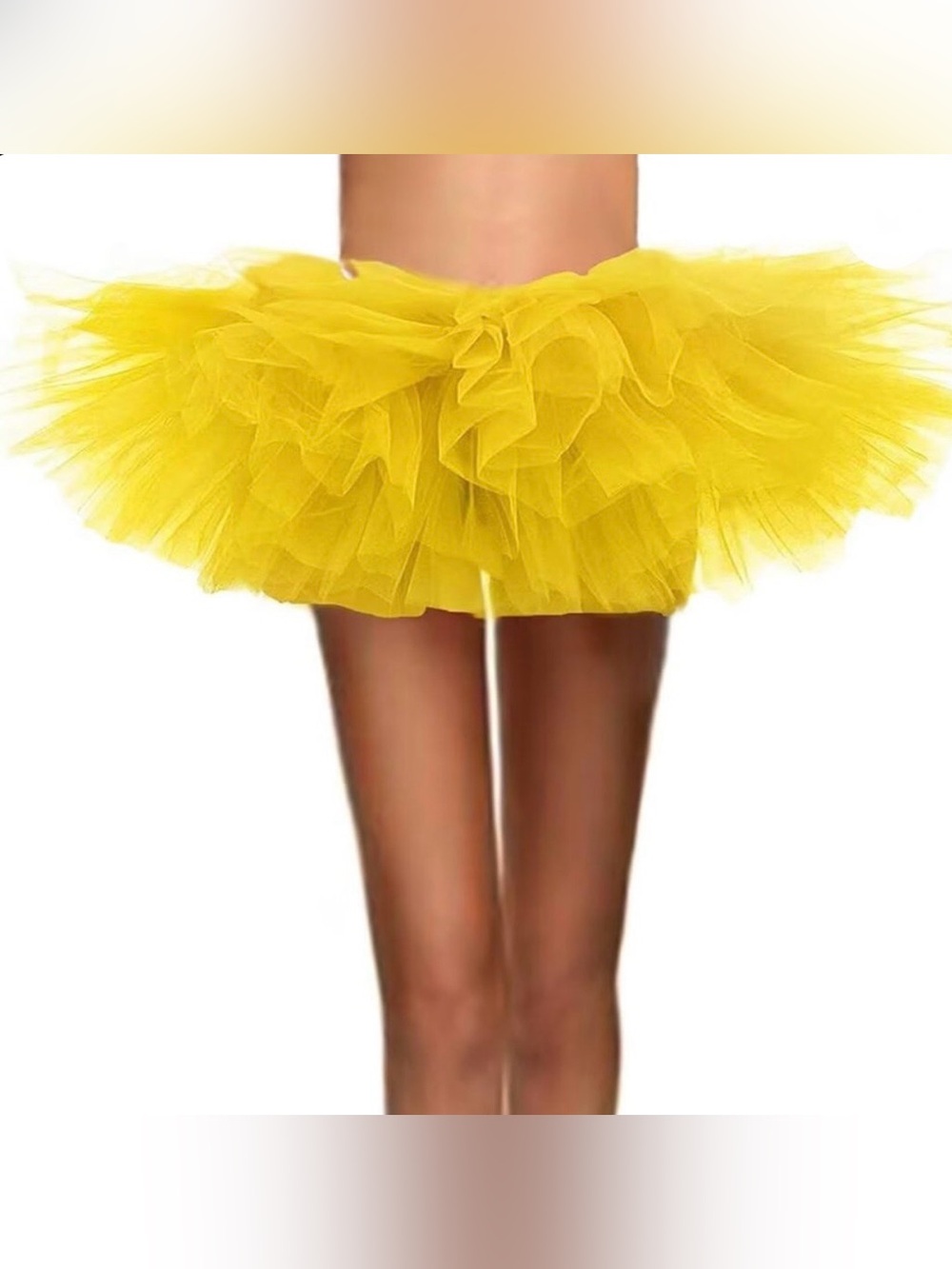 Yellow Tulle Mini Skirt - Flounced Petticoat Style
